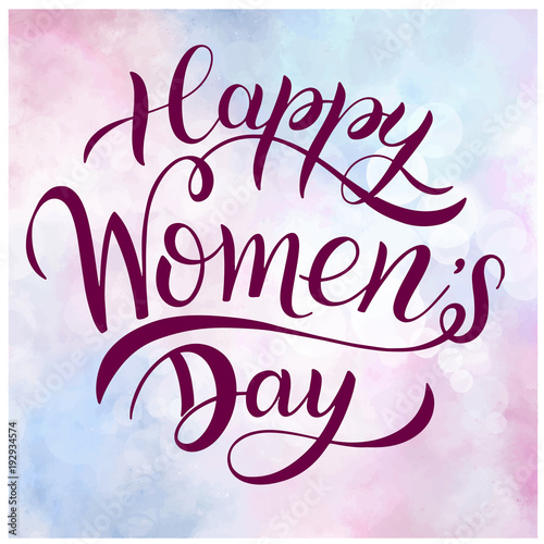Happy Women's Day Greeting Cards. 8 March lettering. Banner for the International Women's Day.