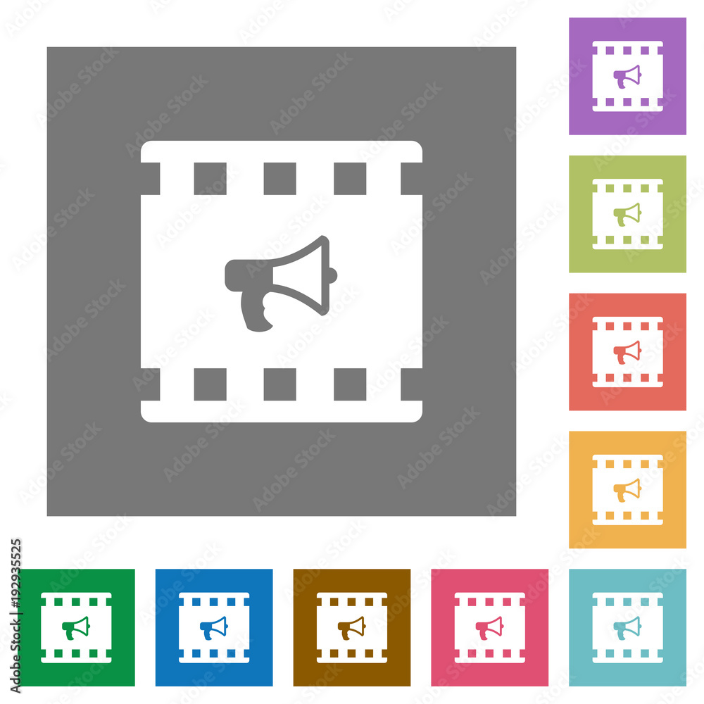 Movie director square flat icons Movie director square flat icons