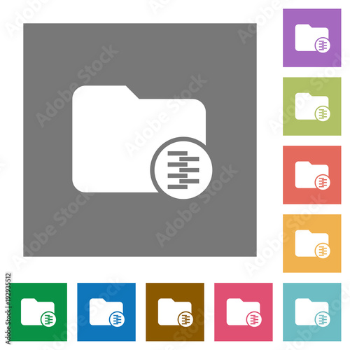 Compressed directory square flat icons