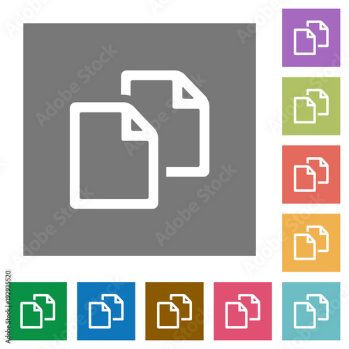 Copy document square flat icons