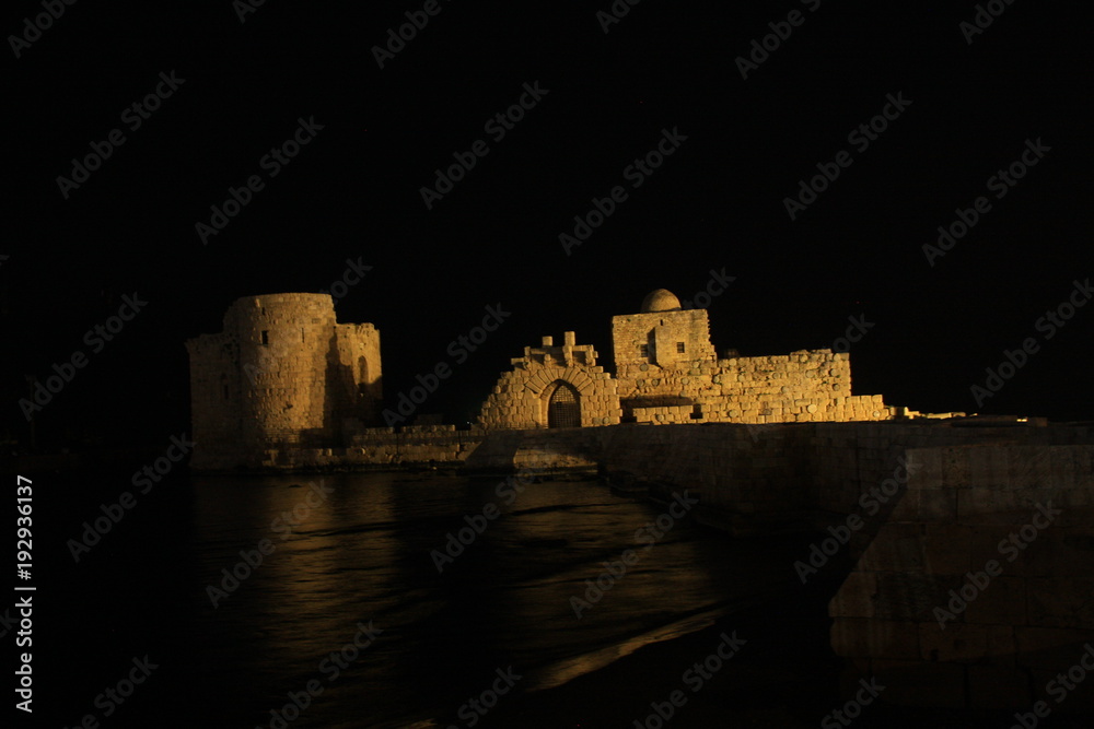 le chateau de Sidon la nuit