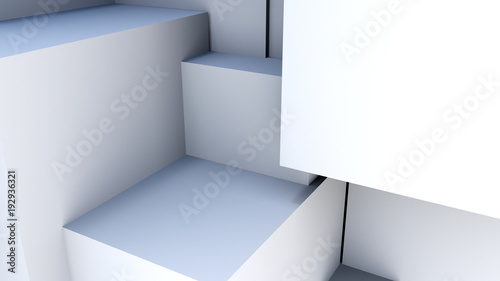 abstact white cubes. Digital 3d rendering background