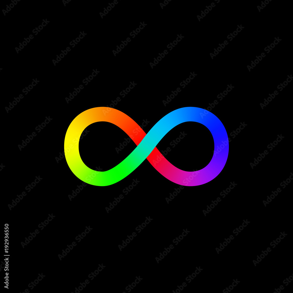 Vector Infinity Symbol Icon. Logo Template. Loop design. Rainbow loop in infinity shape Vector Infinity Symbol Icon. Logo Template. Loop design. Rainbow loop in infinity shape