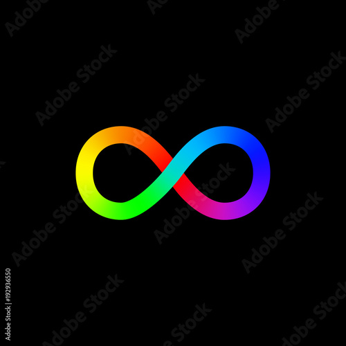 Vector Infinity Symbol Icon. Logo Template. Loop design. Rainbow loop in infinity shape