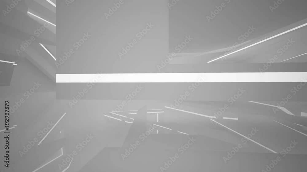 Abstract white interior with neon lighting. 3D animation and rendering. Abstract white interior with neon lighting. 3D animation and rendering.