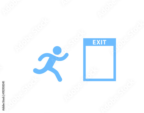 Emergency Exit symbol, icon 