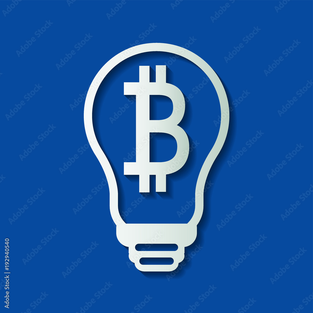 symbol bitcoin light bulb Icon on white background.Vector Illustration. symbol bitcoin light bulb Icon on white background.Vector Illustration.