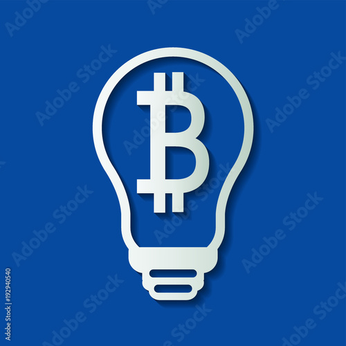 symbol bitcoin light bulb Icon on white background.Vector Illustration.