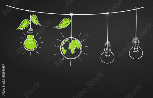 ampoule ardoise écologie illustration