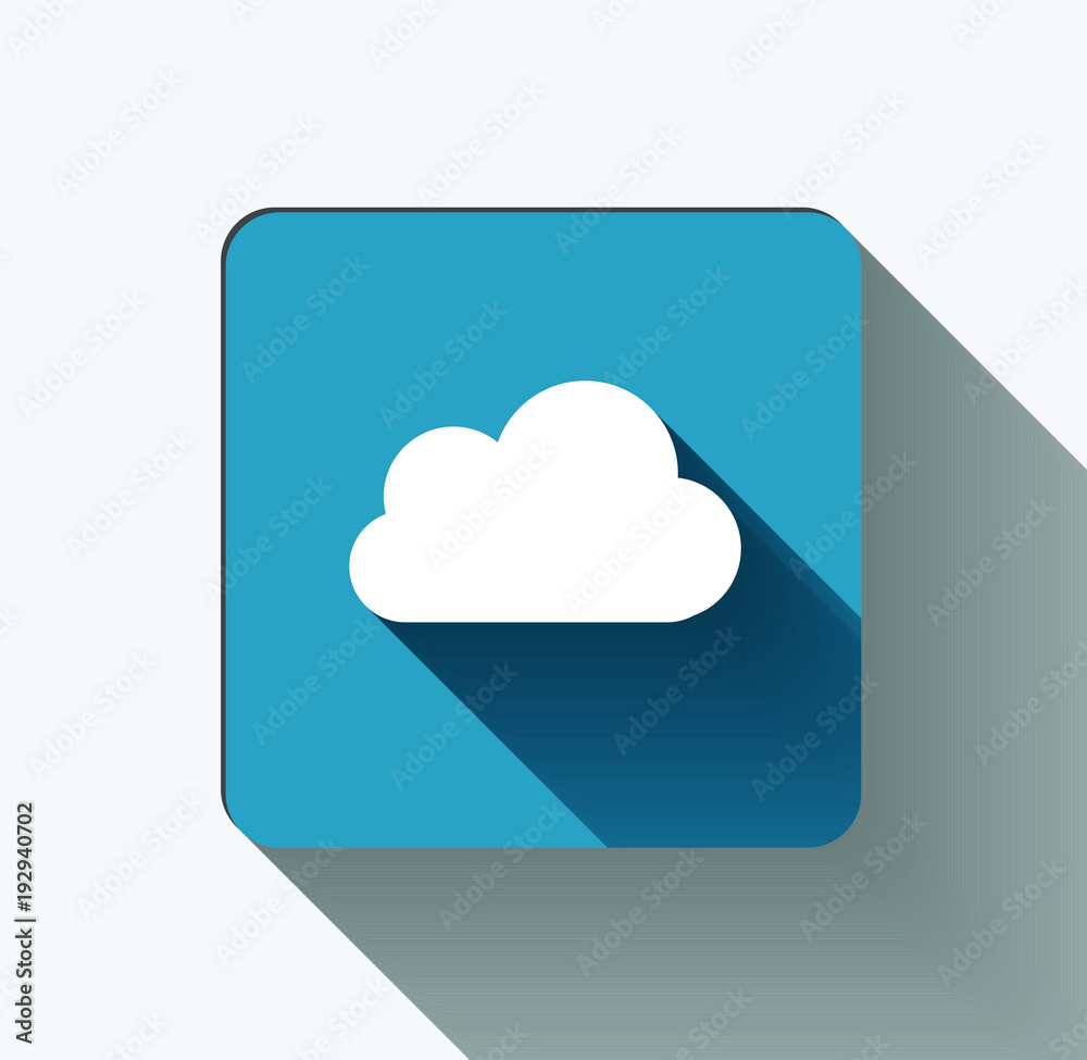 cloud icon flat white on sky background.vector illustration cloud icon flat white on sky background.vector illustration