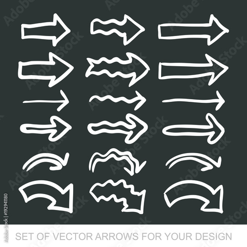 Different black Arrows icons, vector set. Abstract elements for business infographic. Up and down trend. Illustrations for Web Design