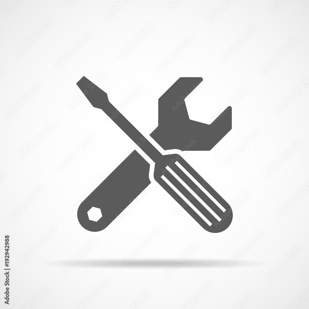 Wrench and screwdriver icon. Vector illustration Wrench and screwdriver icon. Vector illustration