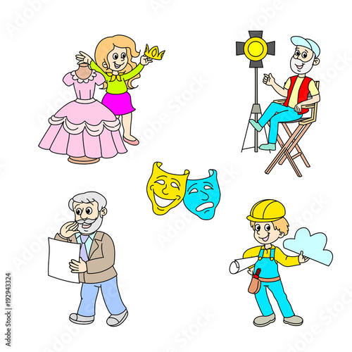 people in the theatre vector