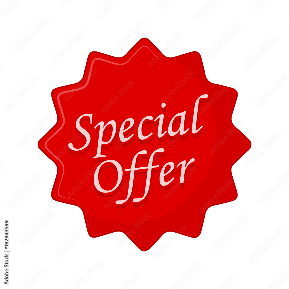 Special offer, red label. Vector illustration Special offer, red label. Vector illustration