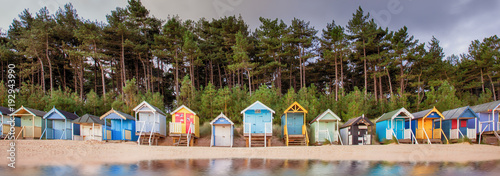 Fényképezés Beach hut row on the Norfolk coast