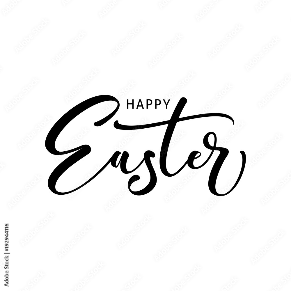 Happy Easter modern brush calligraphy. Ink illustration. Isolated on white background. Happy Easter modern brush calligraphy. Ink illustration. Isolated on white background.