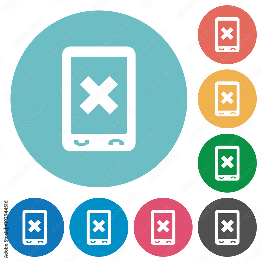 Mobile cancel flat round icons Mobile cancel flat round icons