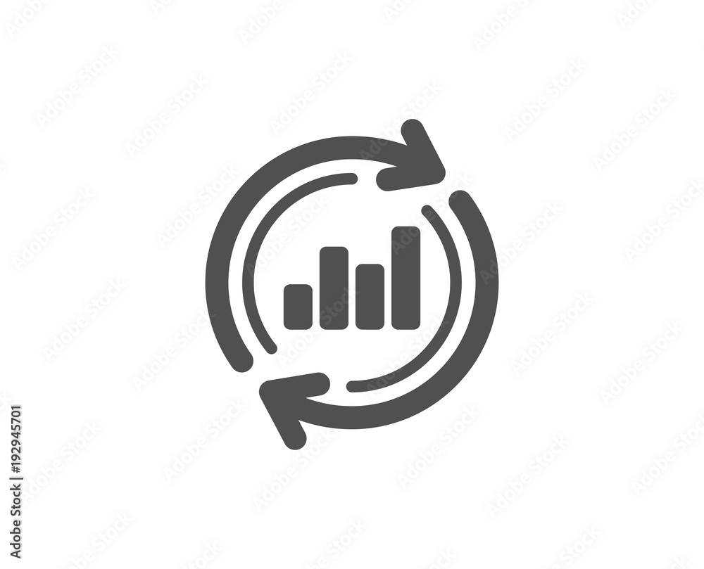 Chart simple icon. Update Report graph or Sales growth sign. Analysis and Statistics data symbol. Quality design elements. Classic style. Vector