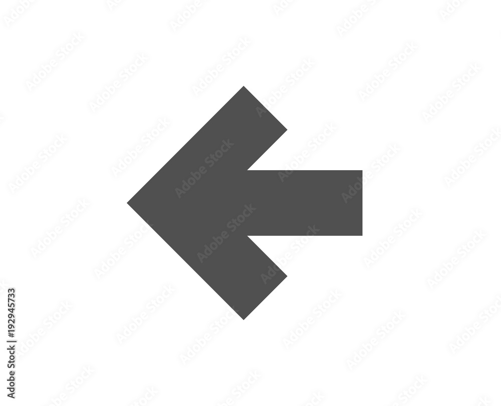 Left arrow simple icon. Direction Arrowhead symbol. Navigation pointer sign. Quality design elements. Classic style. Vector Left arrow simple icon. Direction Arrowhead symbol. Navigation pointer sign. Quality design elements. Classic style. Vector