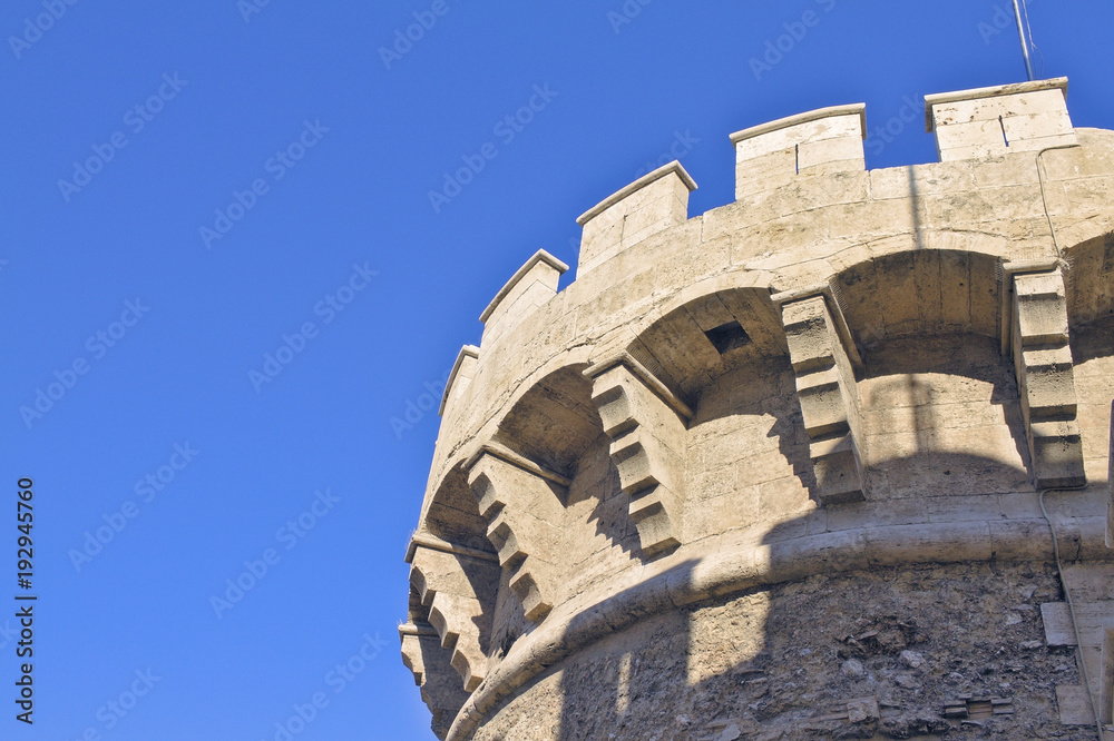 Battlements in the tower of Quart Valencia