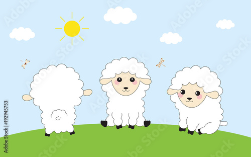 three funny sheep