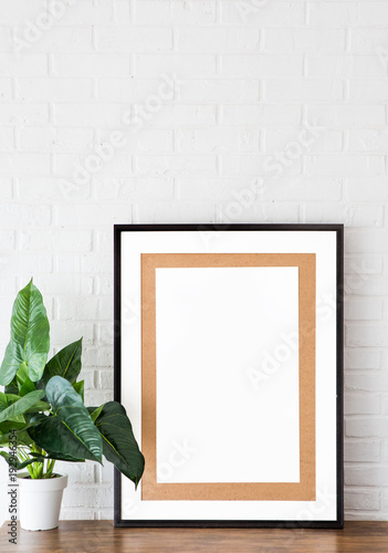frame picture interior design flower background white © yuriy