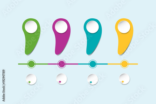Colorful drops with white circle infographs vector