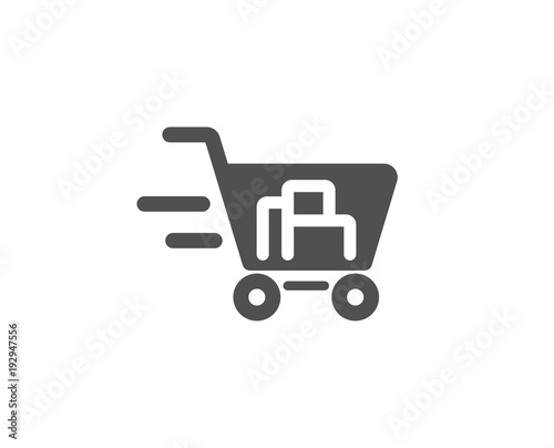 Delivery Service simple icon. Shopping cart sign. Express Online buying. Supermarket basket symbol. Quality design elements. Classic style. Vector