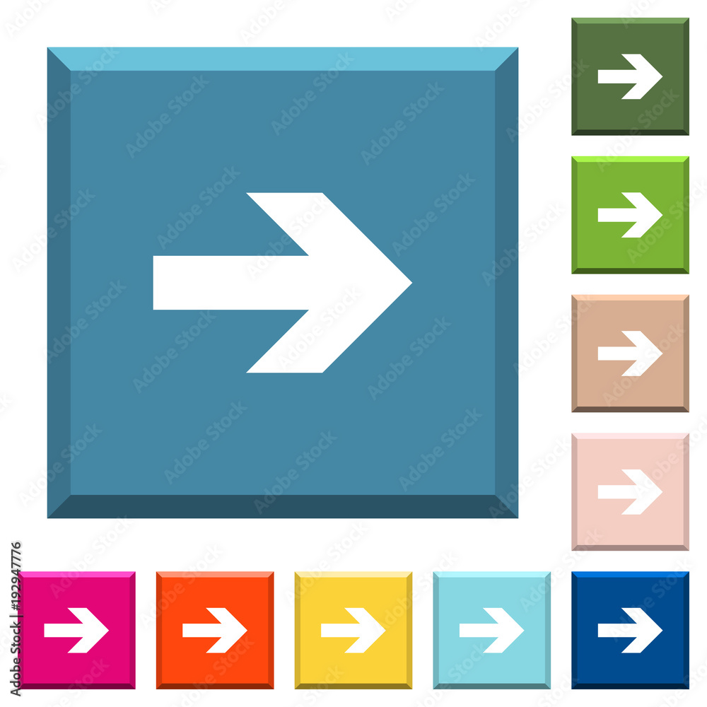 Right arrow white icons on edged square buttons Right arrow white icons on edged square buttons