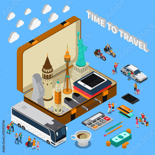 Travel Isometric Composition
