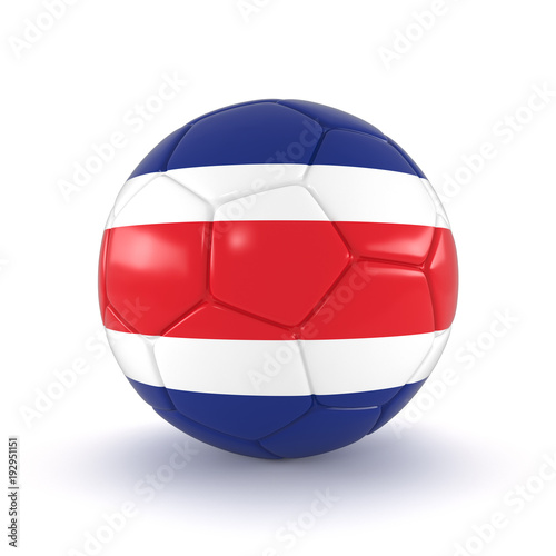 Fu  ball mit Costa Rica Flagge auf wei  em Hintergrund