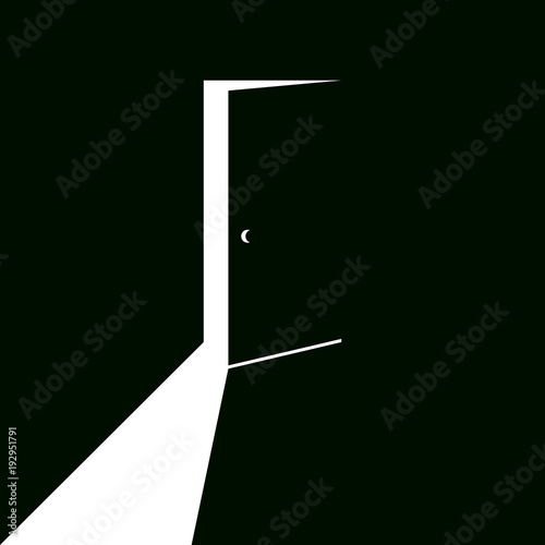 White light falling from slightly open door