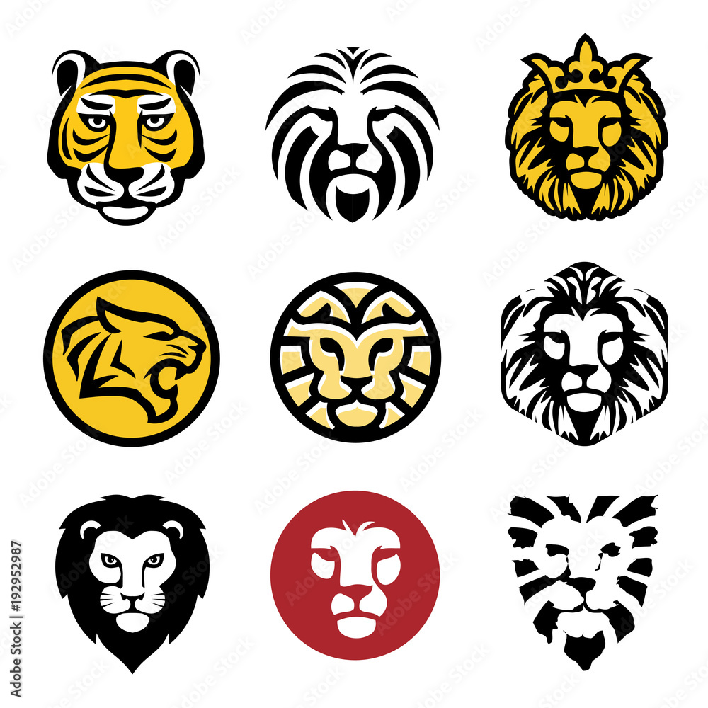 best Lion head logo vector set ,tiger vector concept illustration ...