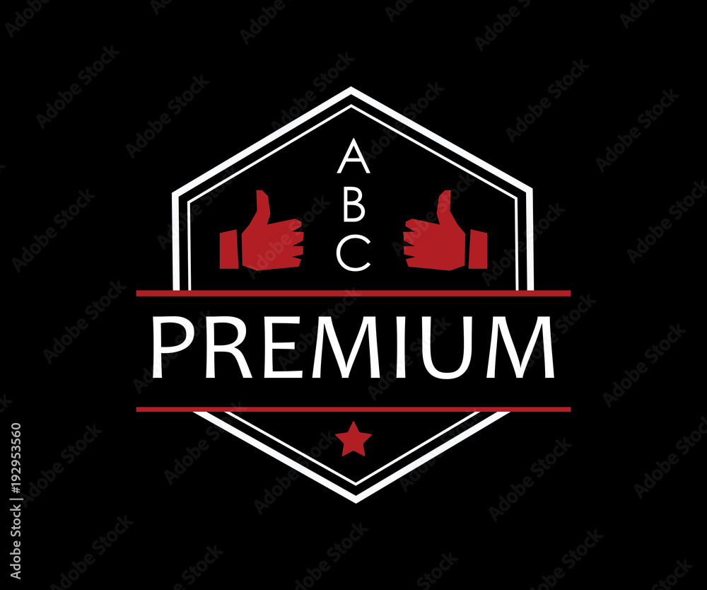 premium quality retro badge logo design illustration