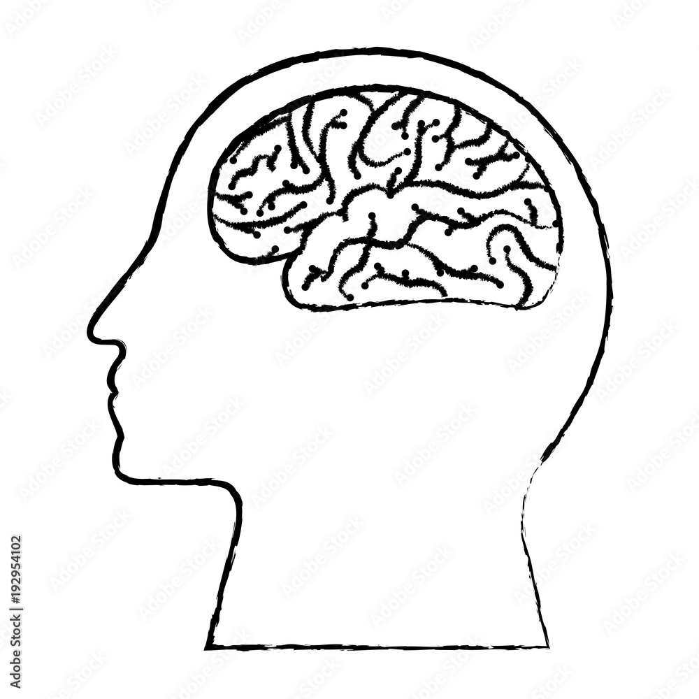 human profile brain artificial intelligence circuit vector illustration human profile brain artificial intelligence circuit vector illustration