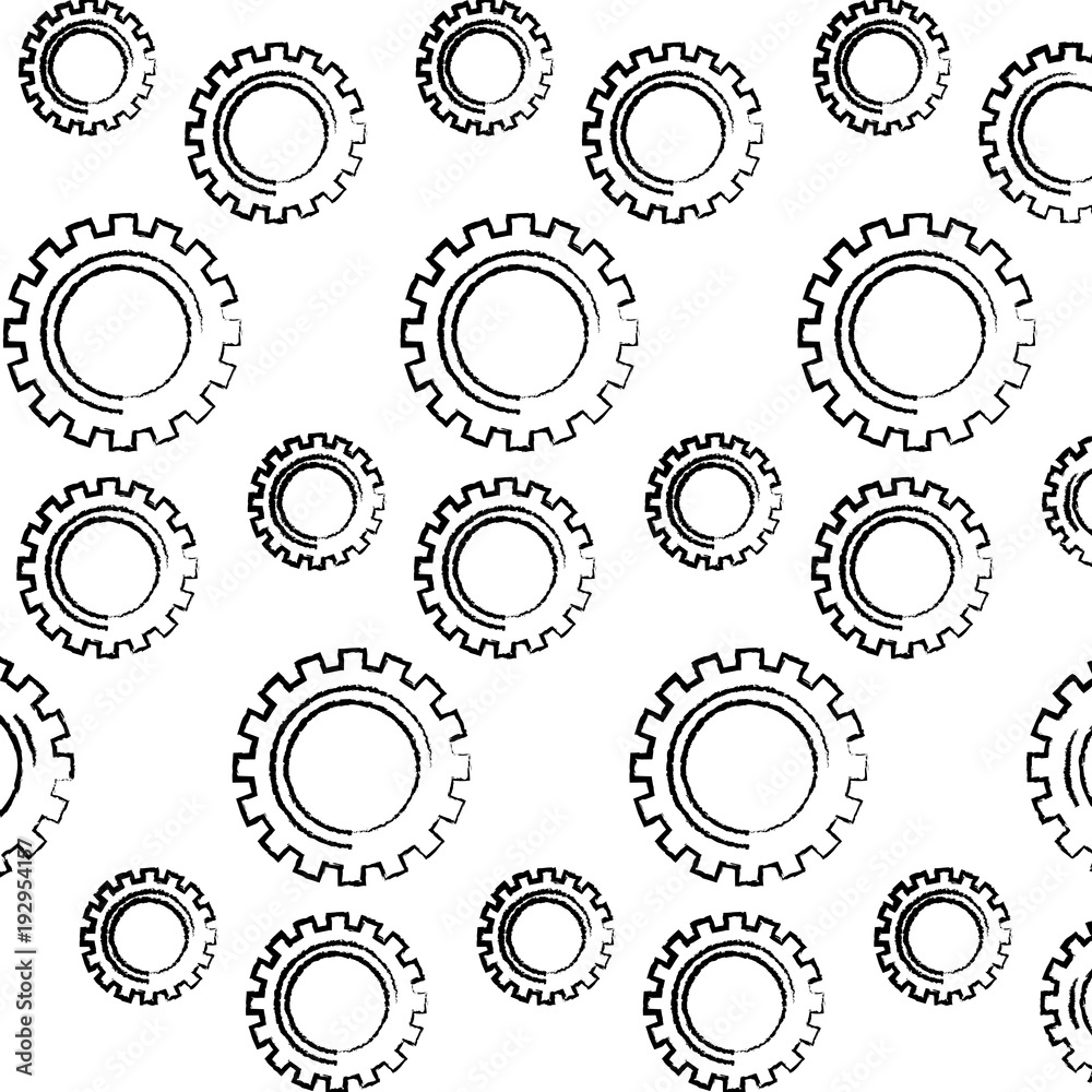 mechanical gears wheel technology pattern vector illustration