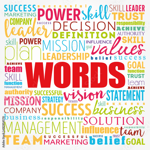 WORDS word cloud collage, business concept background