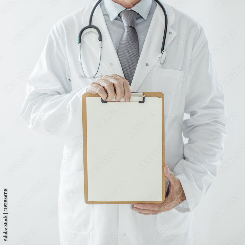 Doctor Holding Paper Pad Holder
