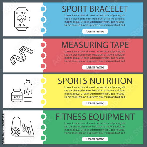 Fitness web banner templates set