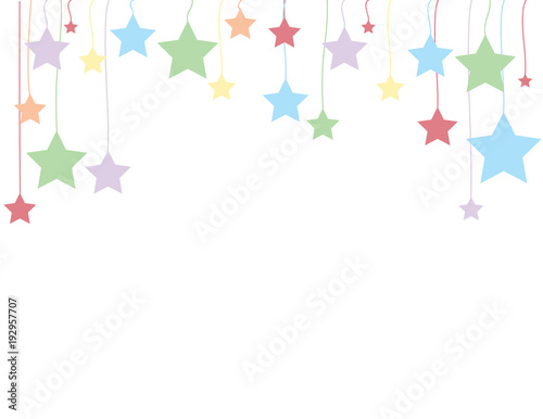Stars hanging from strings - Holiday background