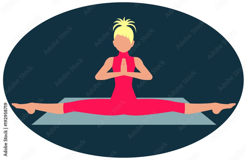 Girl sitting on a twine on dark blue background Girl sitting on a twine on dark blue background