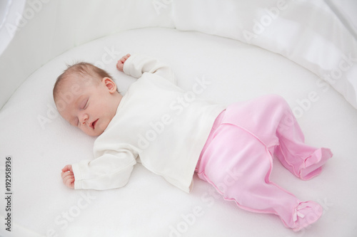 portrait of a beautiful sleeping baby girl