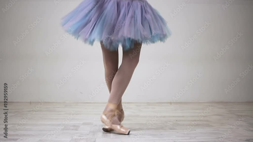 Famous ballerina repeats her part before performance. Ballet combination