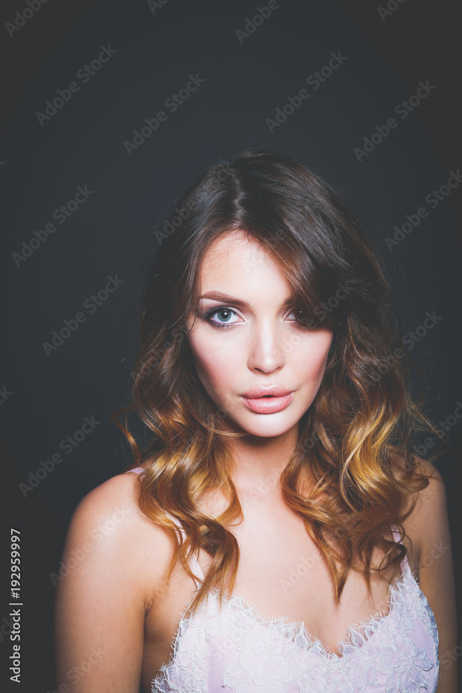 Fototapeta premium portrait of beautiful delicate woman. Portrait. Beauty. Glamorous look.