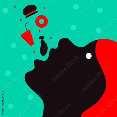 Girl eating junk food