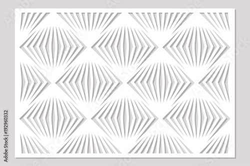 Template for cutting. Square line, geometric pattern. Laser cut. ratio 2:3. Vector illustration.