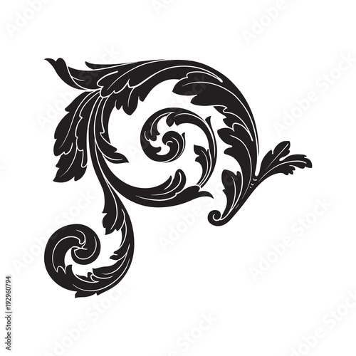 Vector baroque ornament in victorian style