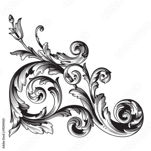 Vector baroque ornament in victorian style