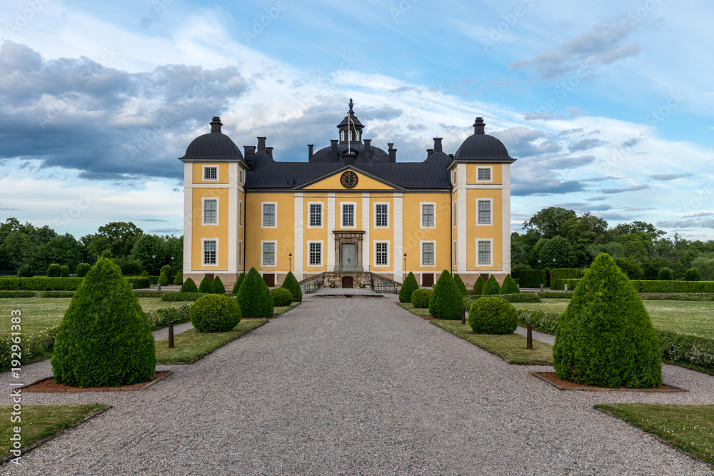 The yellow castle of Stromsholm in Sweden