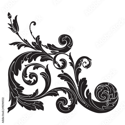 Vector baroque ornament in victorian style